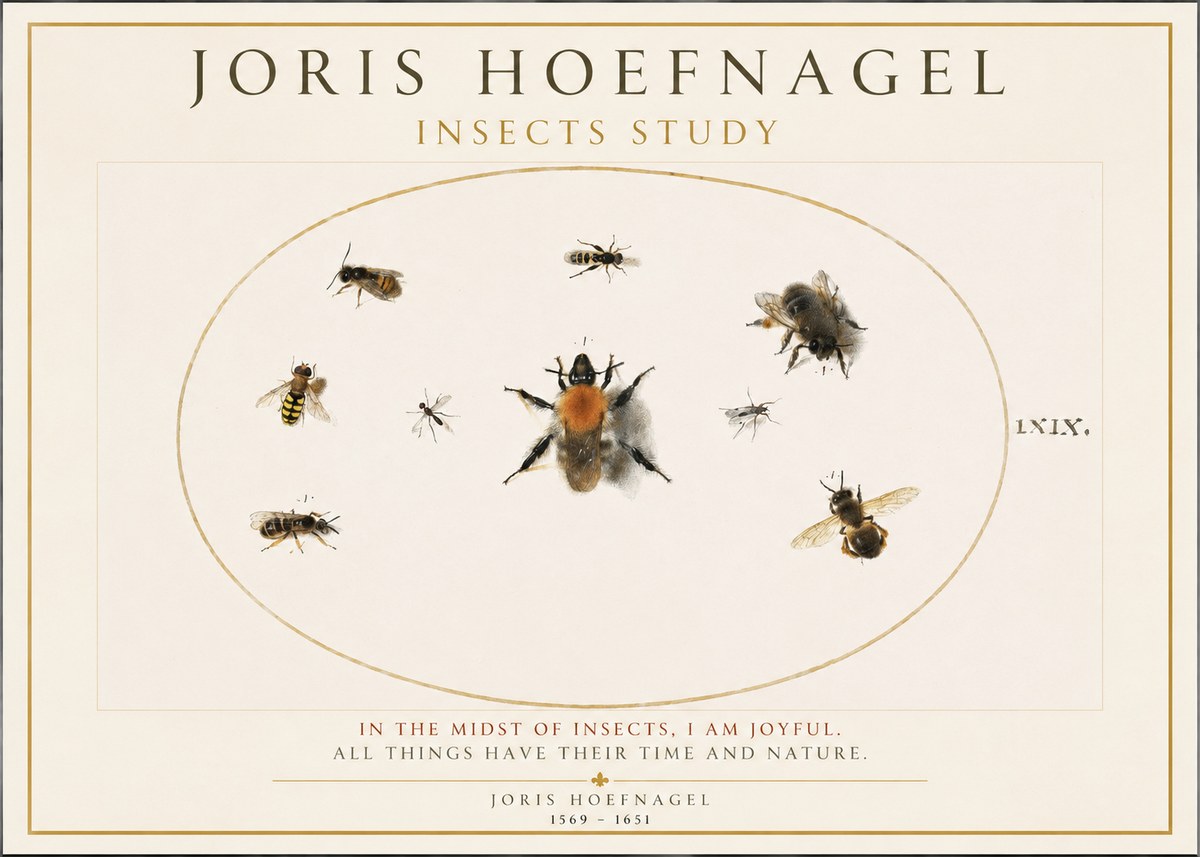 Joris Hoefnagel Insects Study II No1 - Juliste
