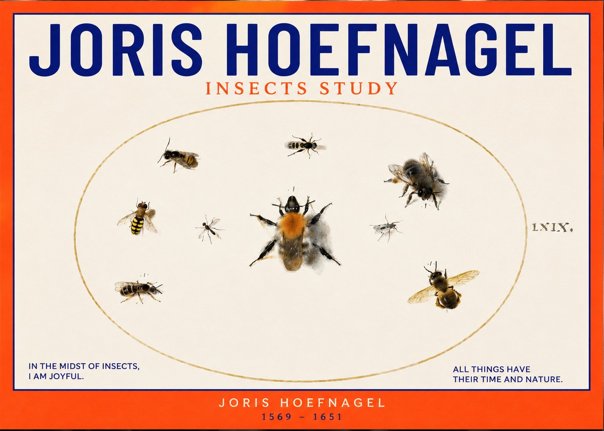 Joris Hoefnagel Insects Study II No2 - Juliste