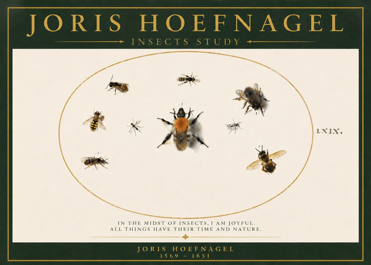 Joris Hoefnagel Insects Study II No3 - Juliste