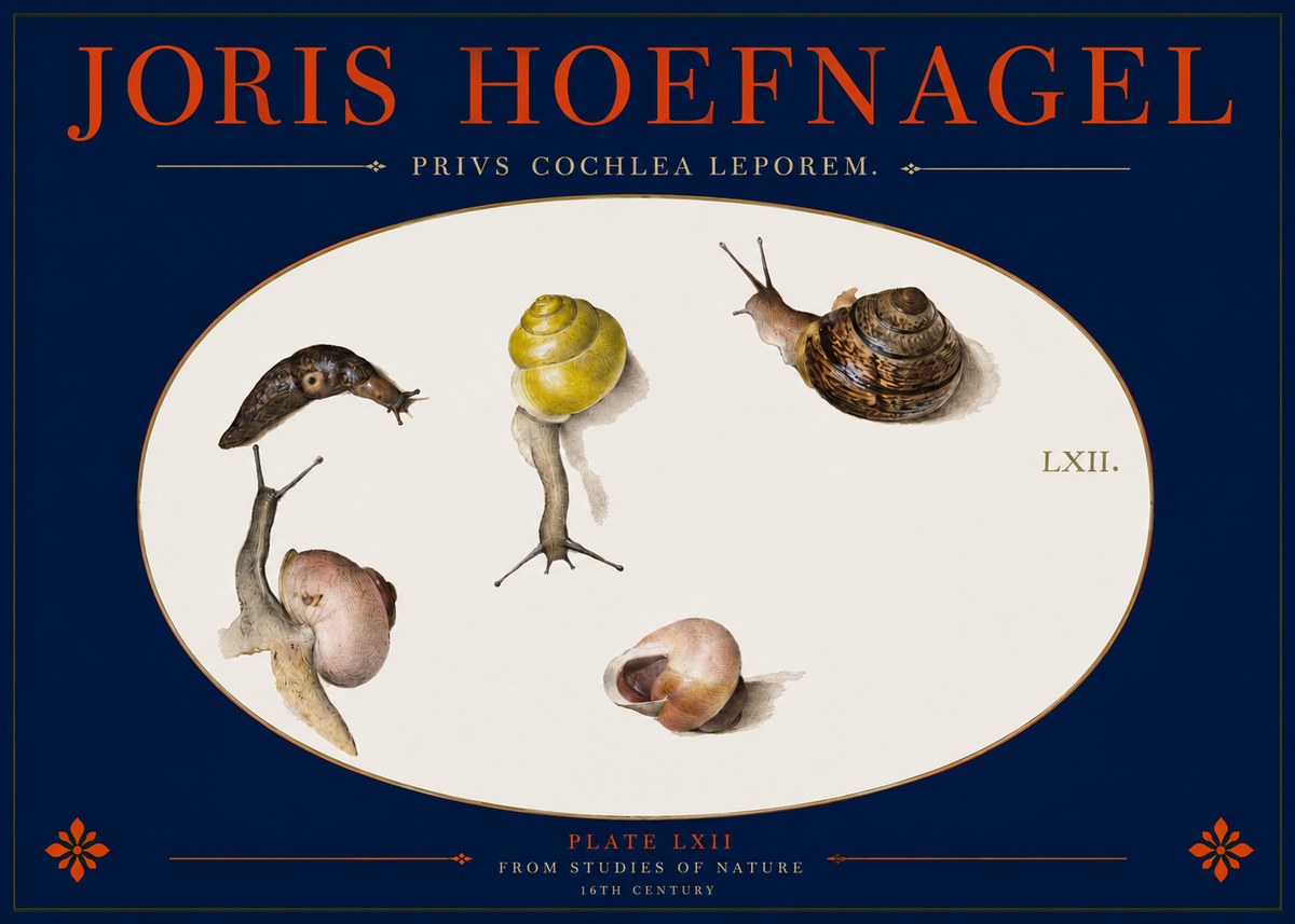 Joris Hoefnagel Privs Cochlea Leporem. No2 - Juliste