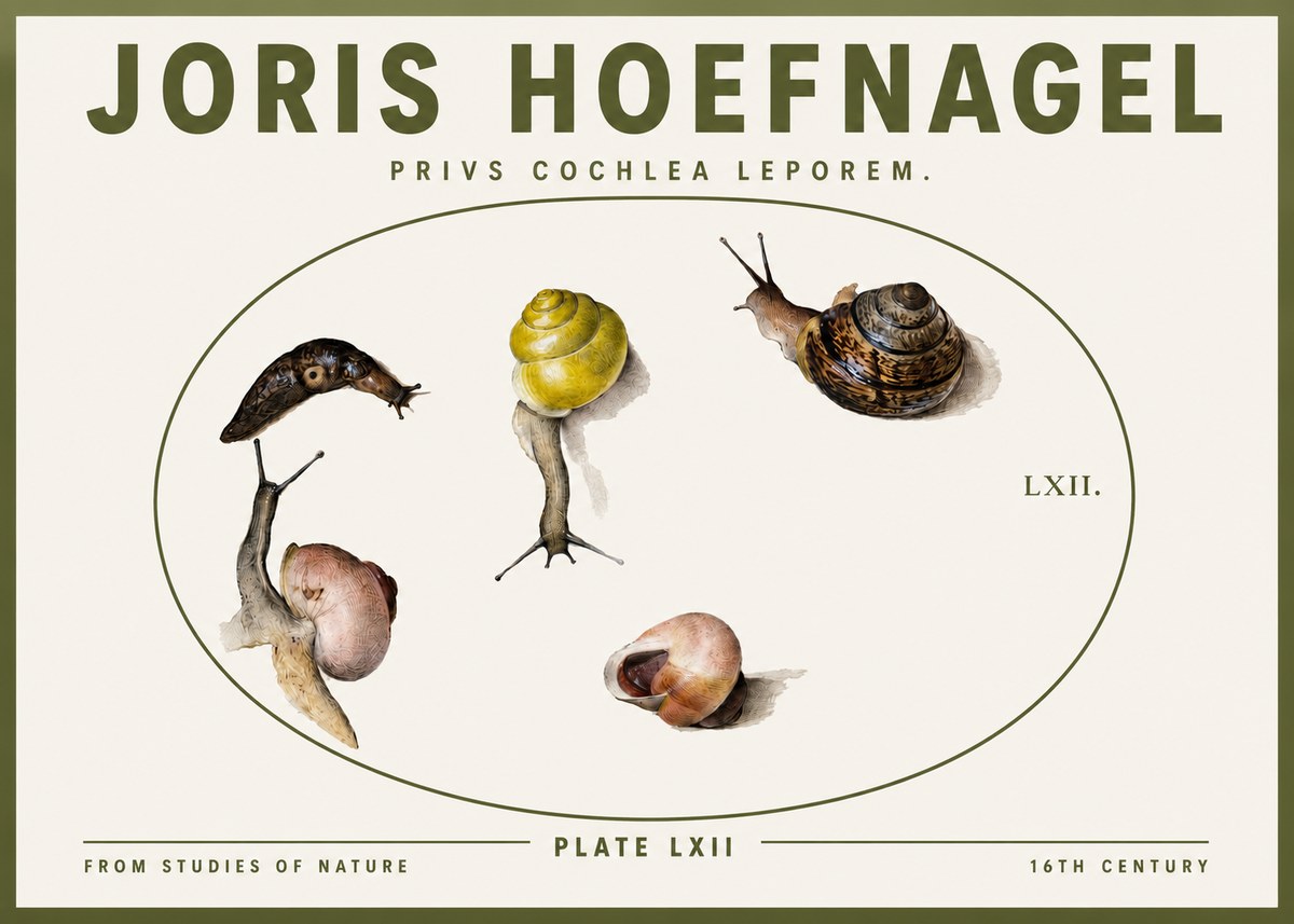 Joris Hoefnagel Privs Cochlea Leporem. No3 - Juliste