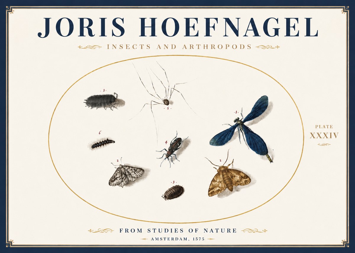 Joris Hoefnagel Insects and Arthropods No4 - Juliste