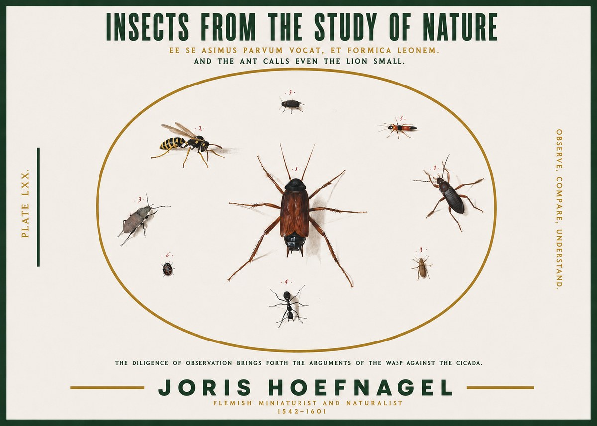 Joris Hoefnagel Insects from the Study of Nature No2 - Juliste