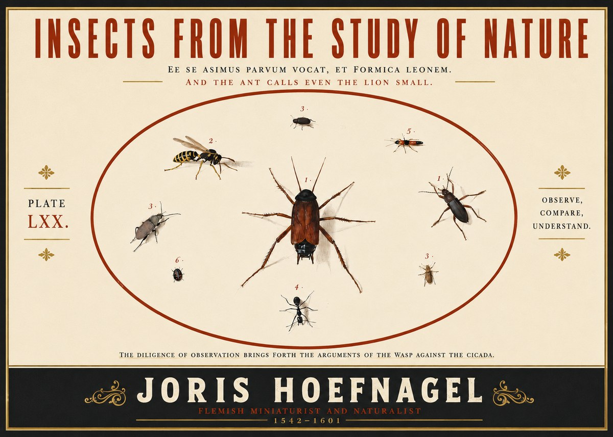 Joris Hoefnagel Insects from the Study of Nature No4 - Juliste