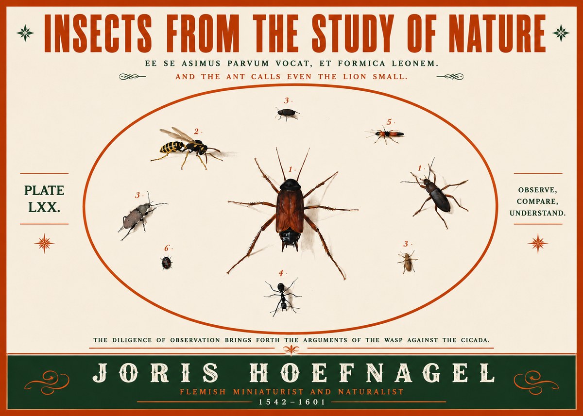 Joris Hoefnagel Insects from the Study of Nature No5 - Juliste