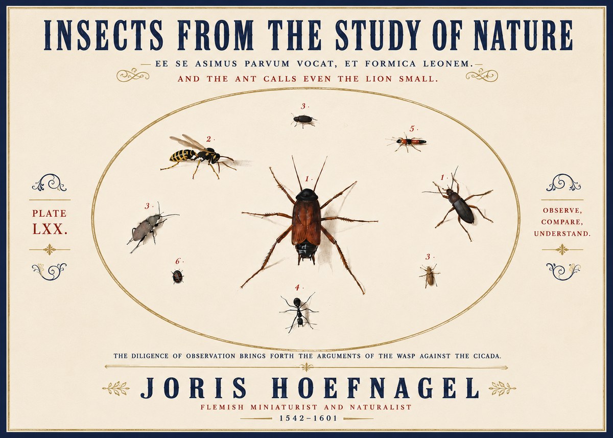 Joris Hoefnagel Insects from the Study of Nature No6 - Juliste