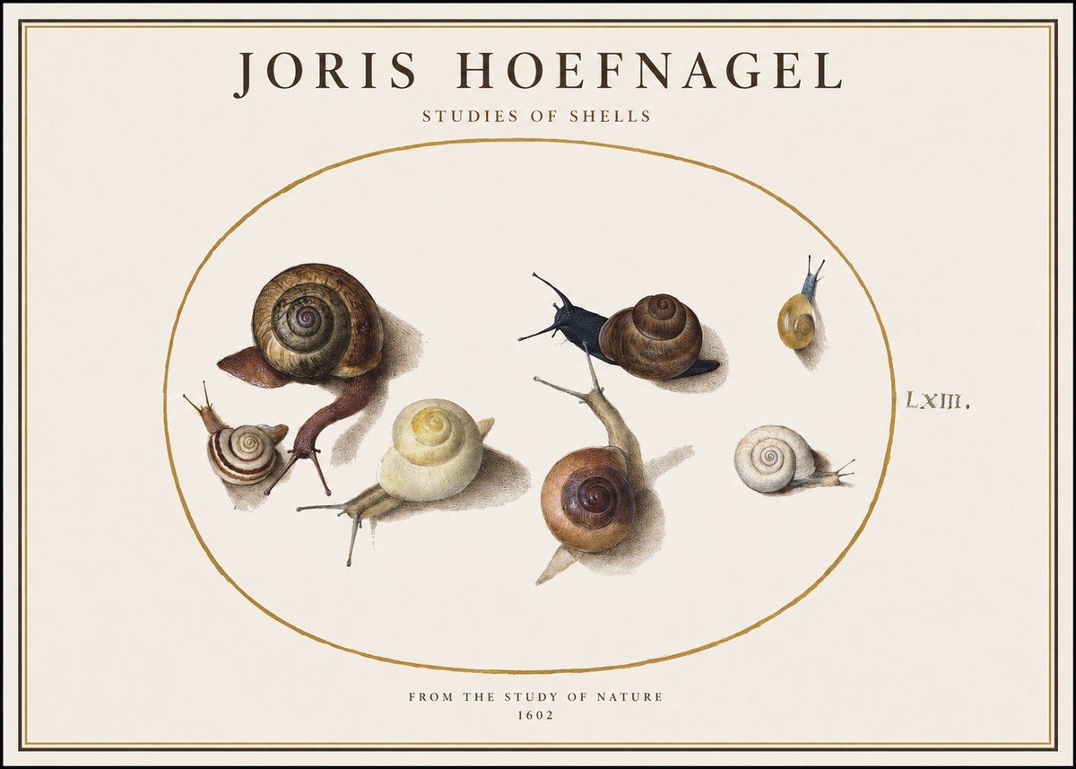 Joris Hoefnagel Six Snails No4 - Juliste