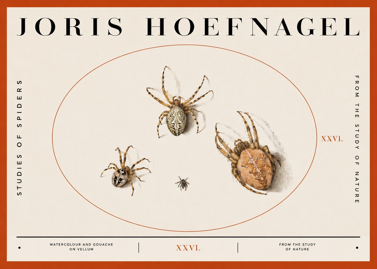 Joris Hoefnagel Studies of Spiders III No2 - Juliste