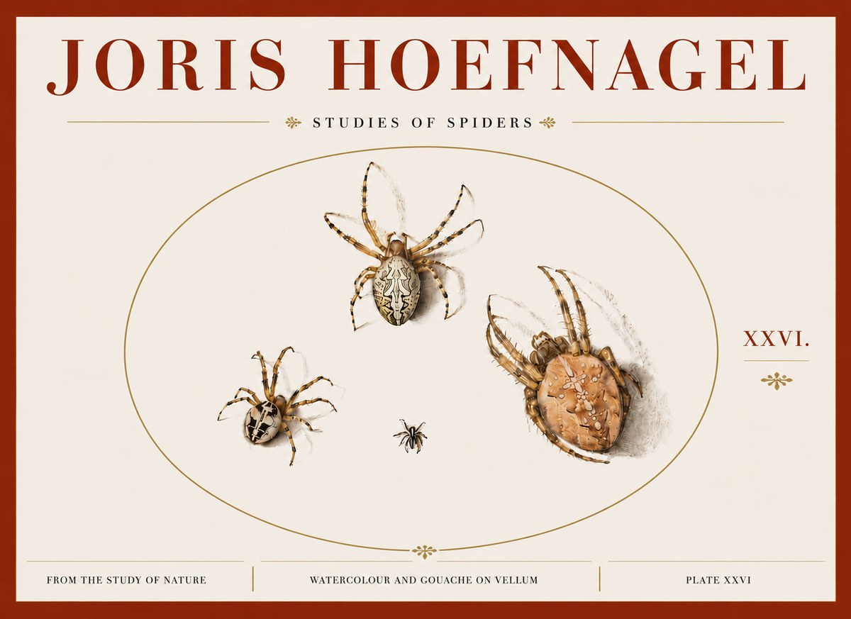 Joris Hoefnagel Studies of Spiders III No5 - Juliste