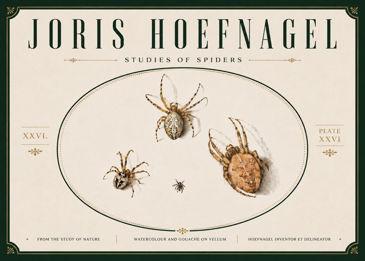 Joris Hoefnagel Studies of Spiders III No6 - Juliste
