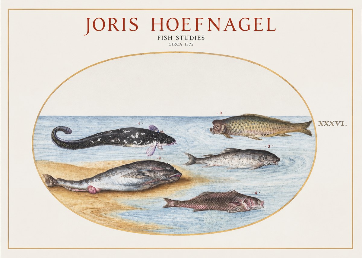 Joris Hoefnagel Fish Studies No1 - Juliste