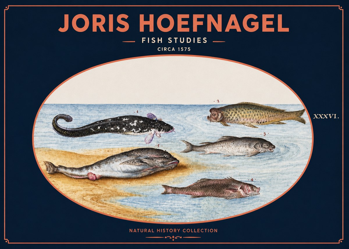 Joris Hoefnagel Fish Studies No2 - Juliste