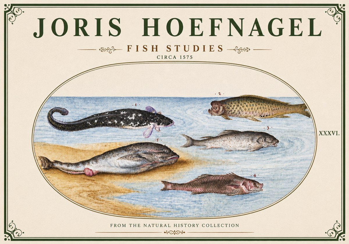 Joris Hoefnagel Fish Studies No3 - Juliste
