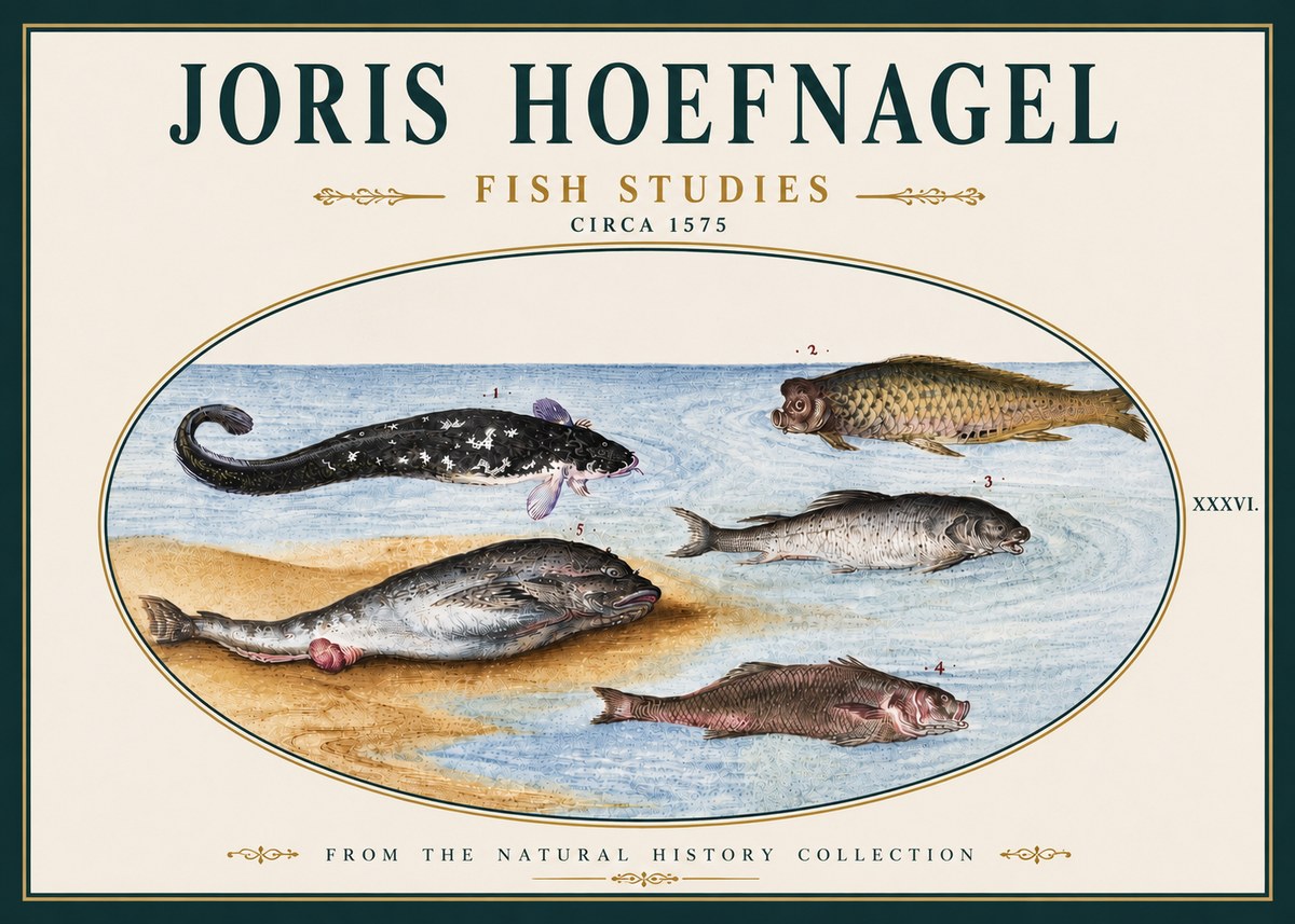 Joris Hoefnagel Fish Studies No5 - Juliste