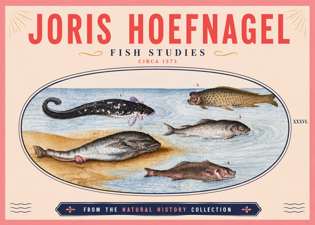 Joris Hoefnagel Fish Studies No6 - Juliste
