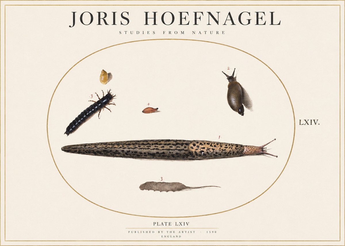 Joris Hoefnagel Plate Lxiv No1 - Juliste