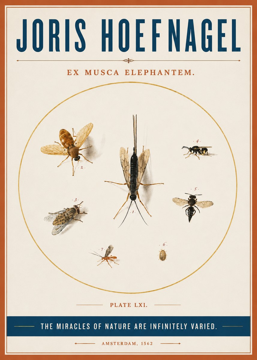 Joris Hoefnagel Ex Mvsca Elephantem. No4 - Juliste