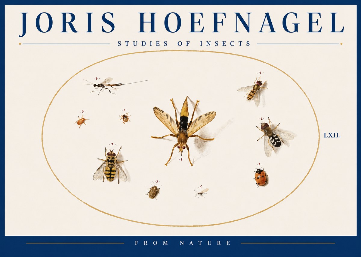 Joris Hoefnagel Studies of Insects IV No4 - Juliste