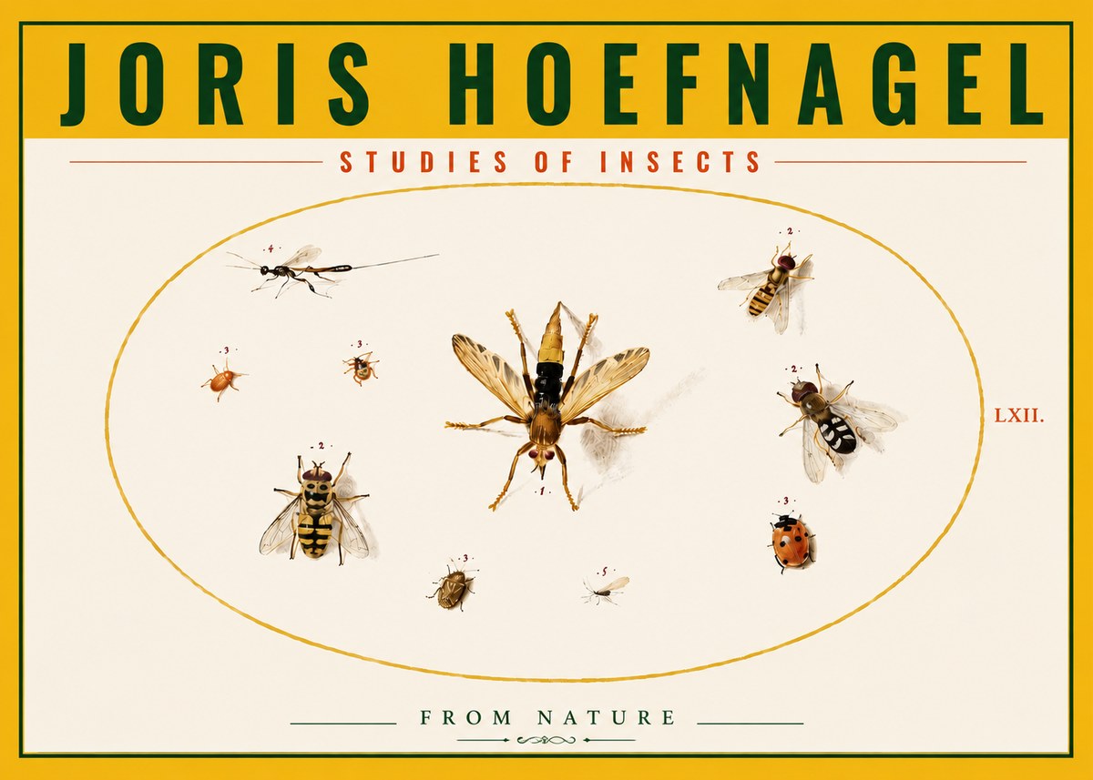 Joris Hoefnagel Studies of Insects IV No5 - Juliste