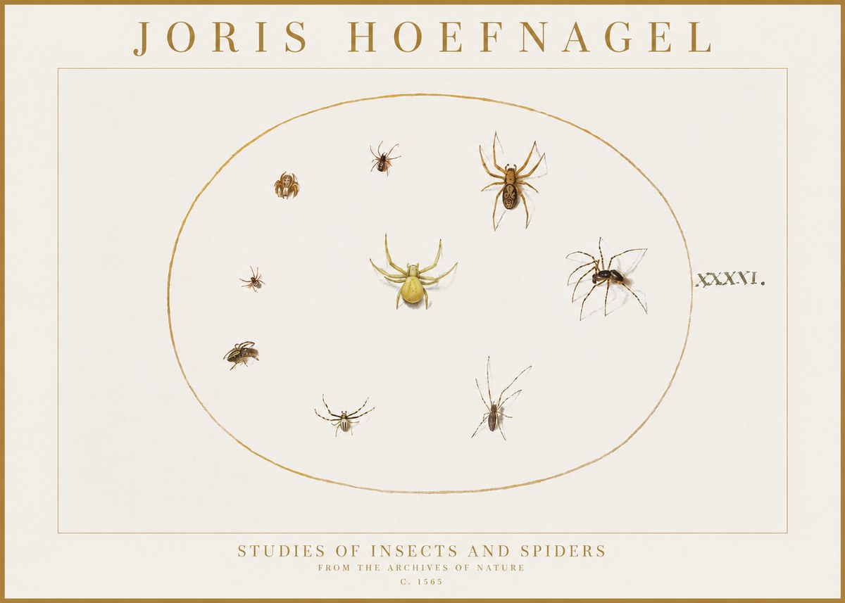 Joris Hoefnagel Studies of Insects and Spiders No1 - Juliste
