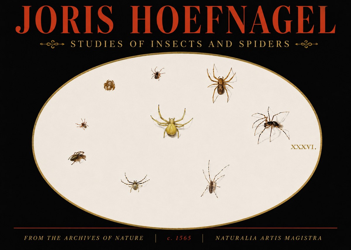 Joris Hoefnagel Studies of Insects and Spiders No5 - Juliste