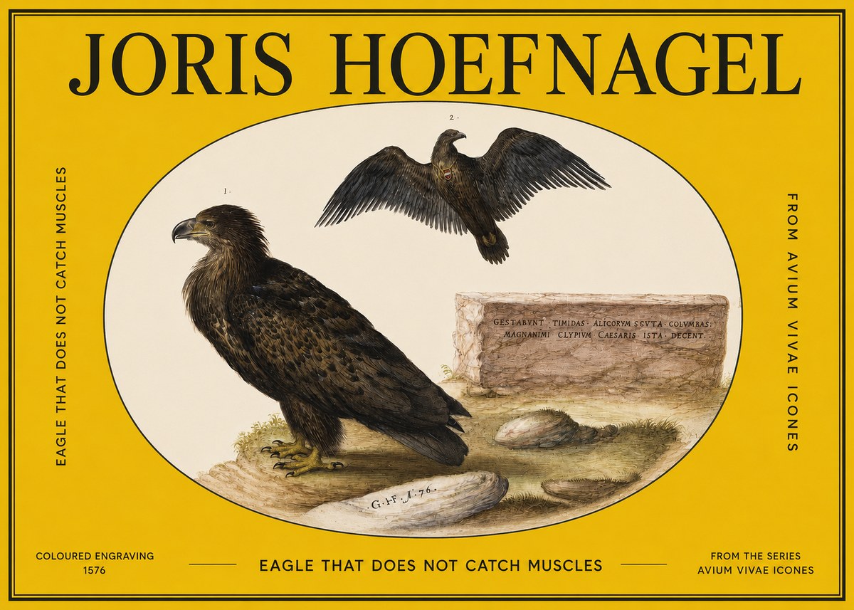 Joris Hoefnagel Eagle That Does Not Catch Muscles No2 - Juliste