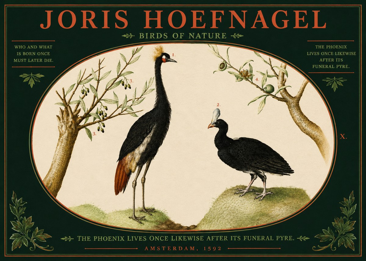 Joris Hoefnagel Birds of Nature No2 - Juliste