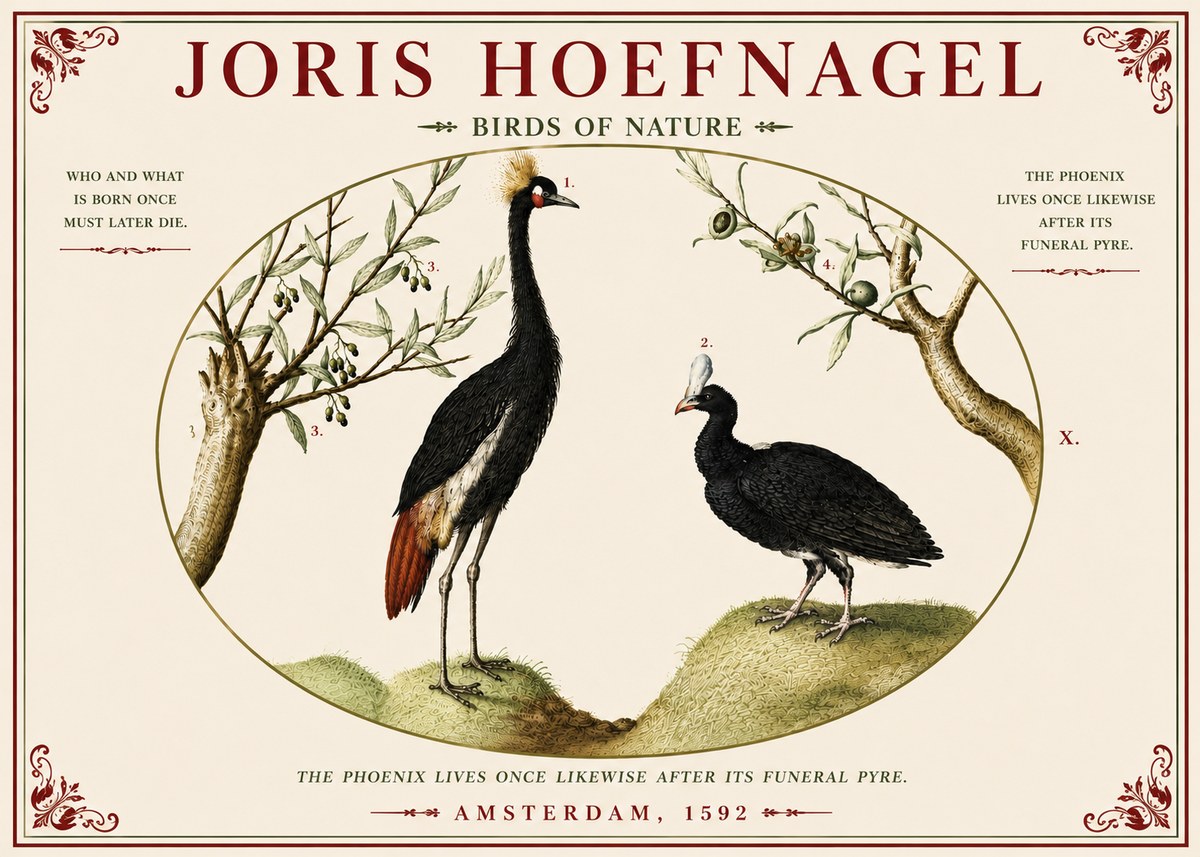 Joris Hoefnagel Birds of Nature No5 - Juliste