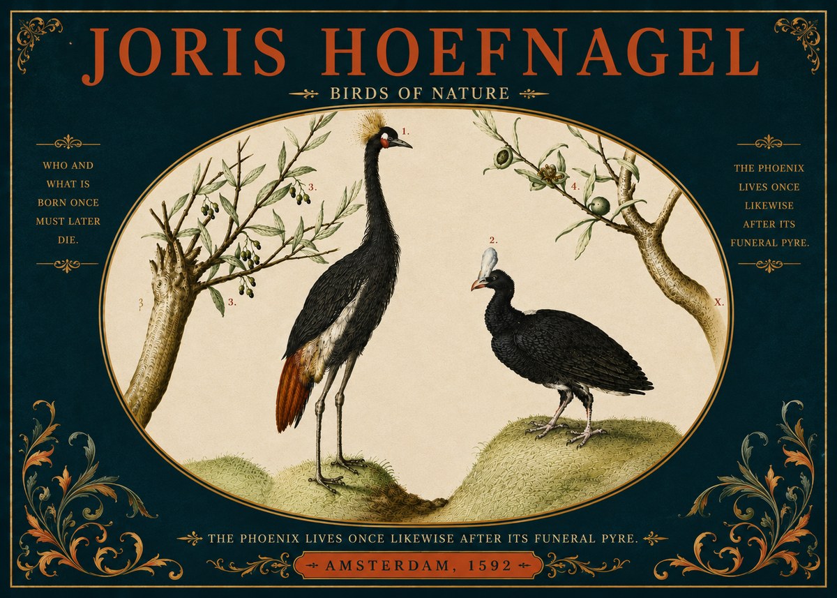 Joris Hoefnagel Birds of Nature No6 - Juliste