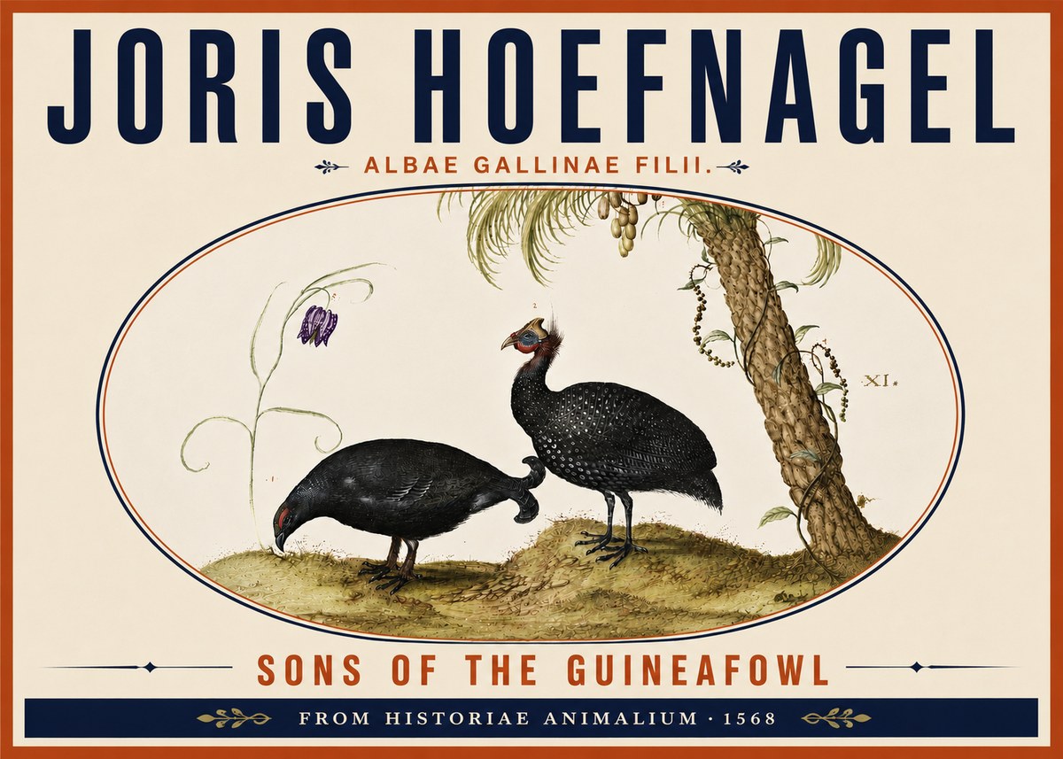Joris Hoefnagel Albae Gallinae Filii. No6 - Juliste