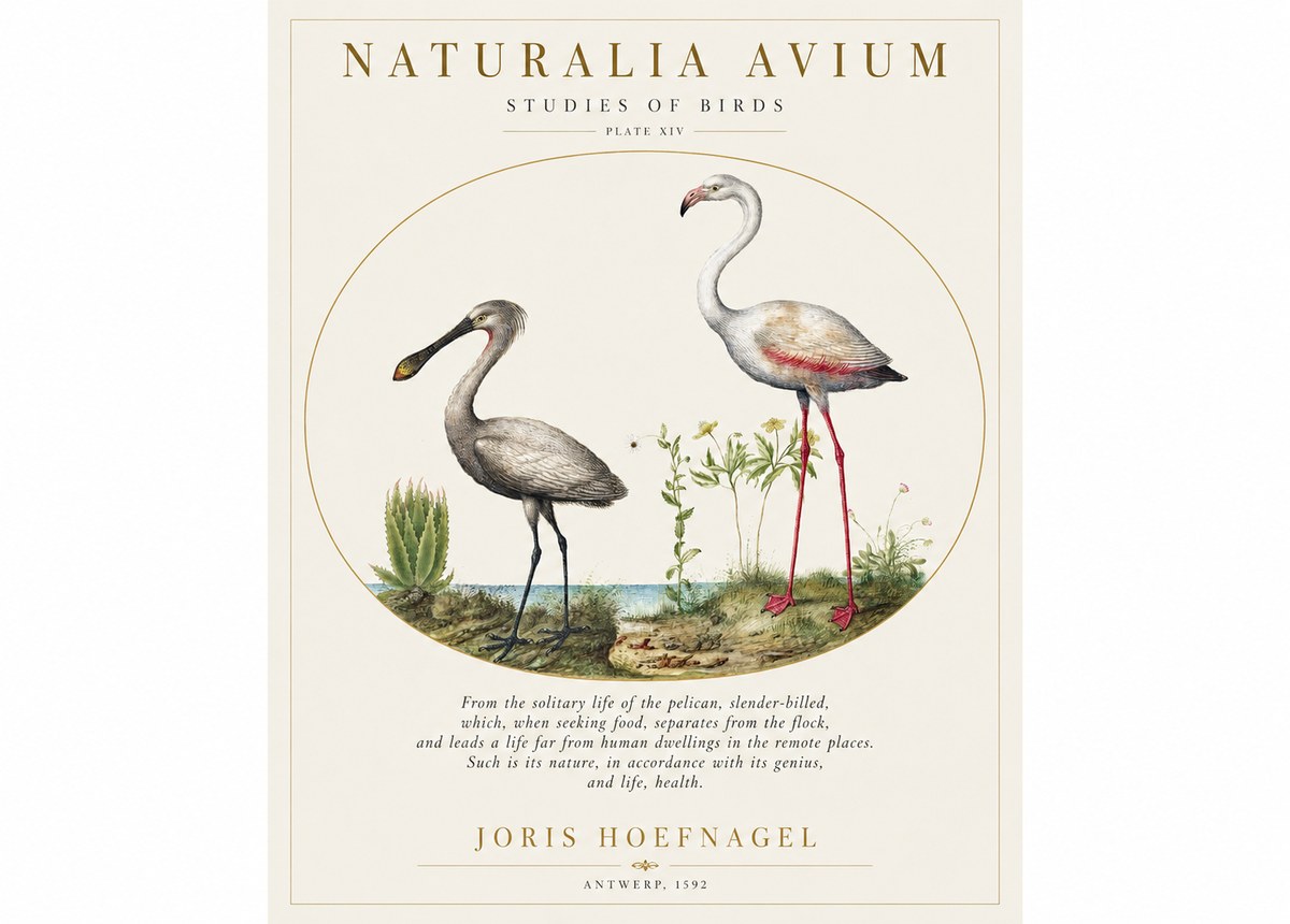 Joris Hoefnagel The Solitary Sanctuary of the Spoonbill and the Flamingo No2 - Juliste