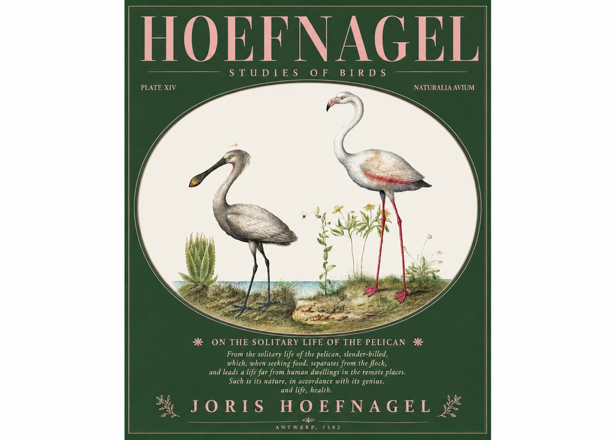 Joris Hoefnagel The Solitary Sanctuary of the Spoonbill and the Flamingo No3 - Juliste