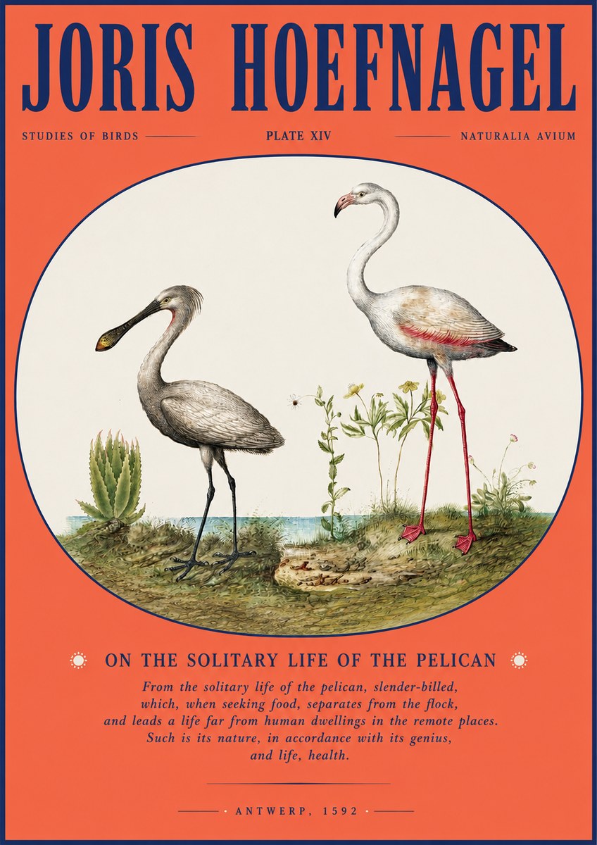 Joris Hoefnagel The Solitary Sanctuary of the Spoonbill and the Flamingo No4 - Juliste