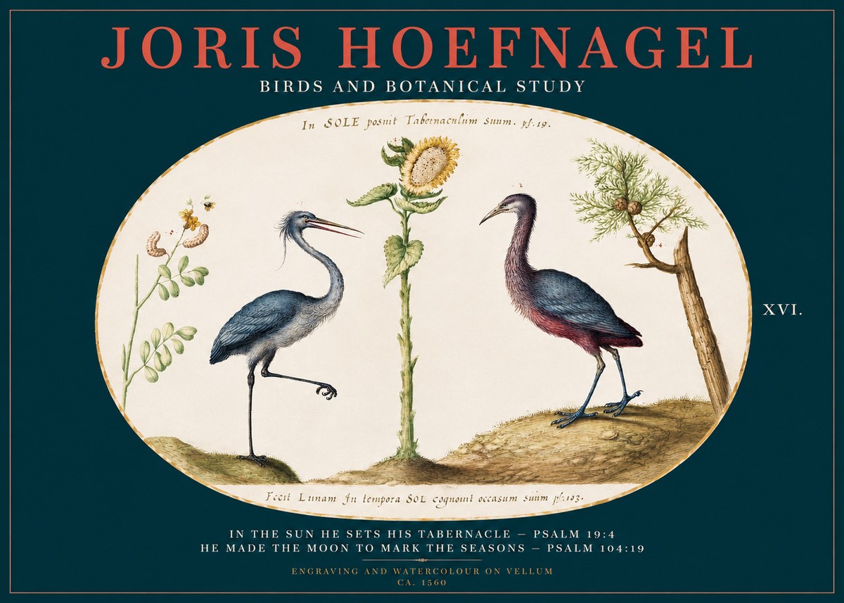 Joris Hoefnagel Birds and Plants Under the Sun No3 - Juliste