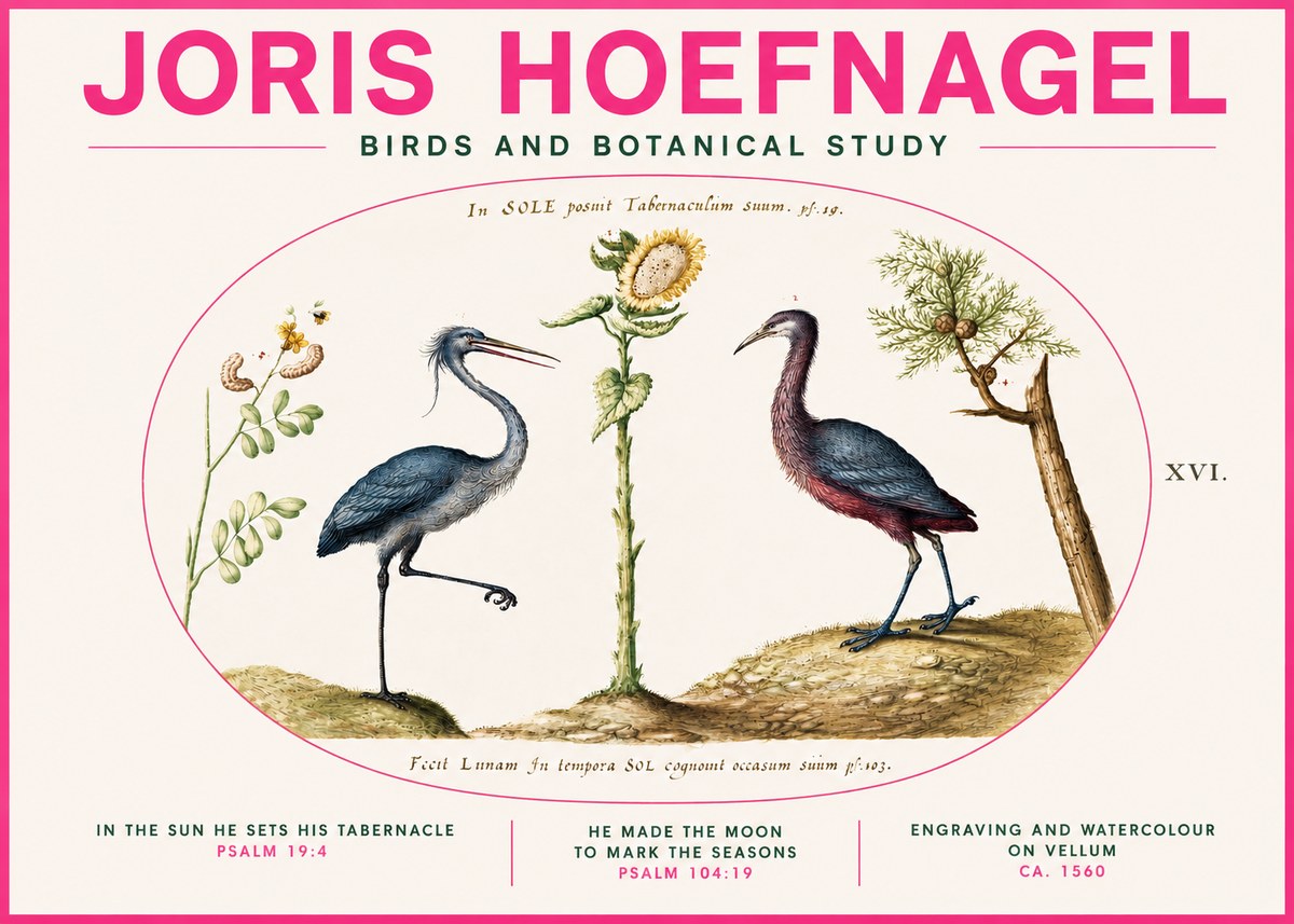 Joris Hoefnagel Birds and Plants Under the Sun No4 - Juliste