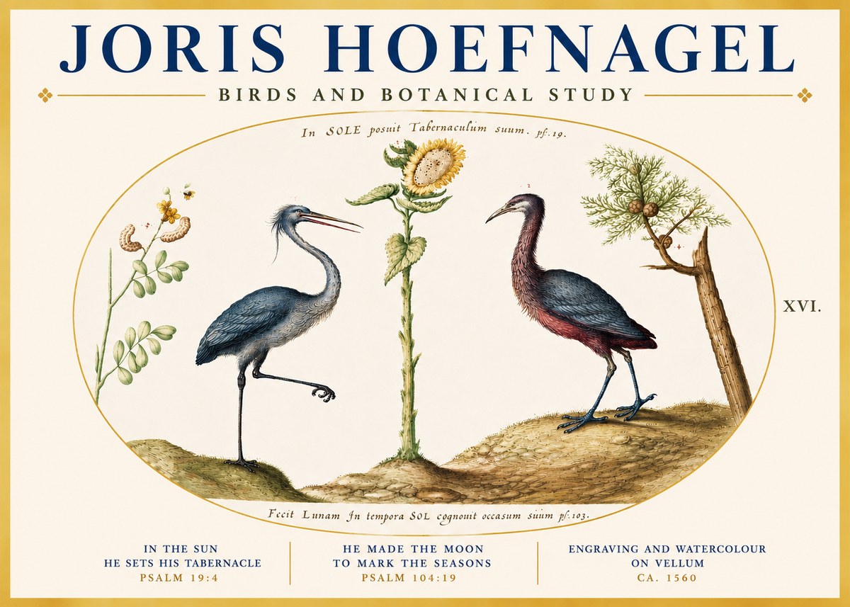 Joris Hoefnagel Birds and Plants Under the Sun No5 - Juliste