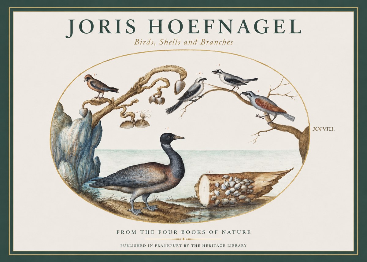 Joris Hoefnagel Birds, Shells and Branches No1 - Juliste