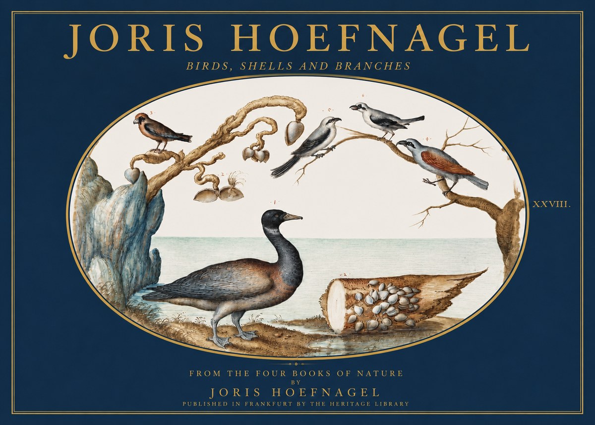Joris Hoefnagel Birds, Shells and Branches No2 - Juliste