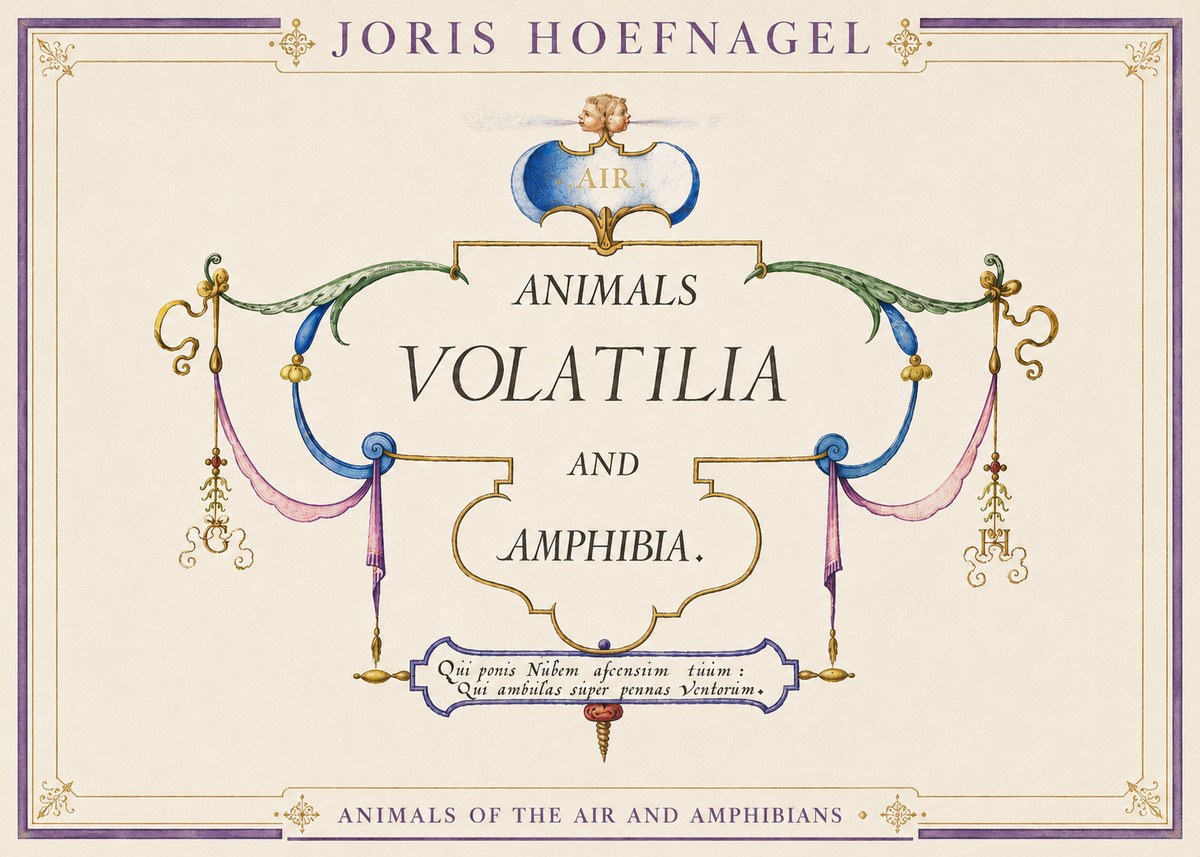 Joris Hoefnagel Animals Volatilia and Amphibia. No3 - Juliste