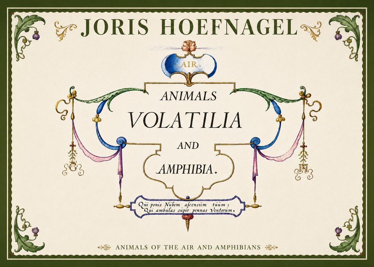 Joris Hoefnagel Animals Volatilia and Amphibia. No5 - Juliste
