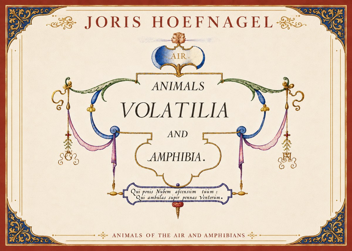 Joris Hoefnagel Animals Volatilia and Amphibia. No6 - Juliste
