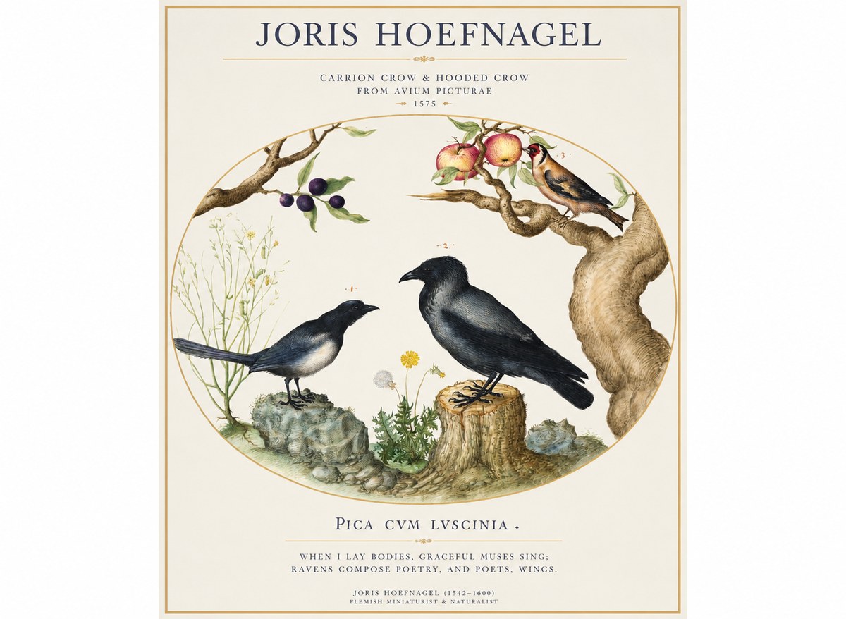 Joris Hoefnagel Carrion Crow & Hooded Crow No1 - Juliste