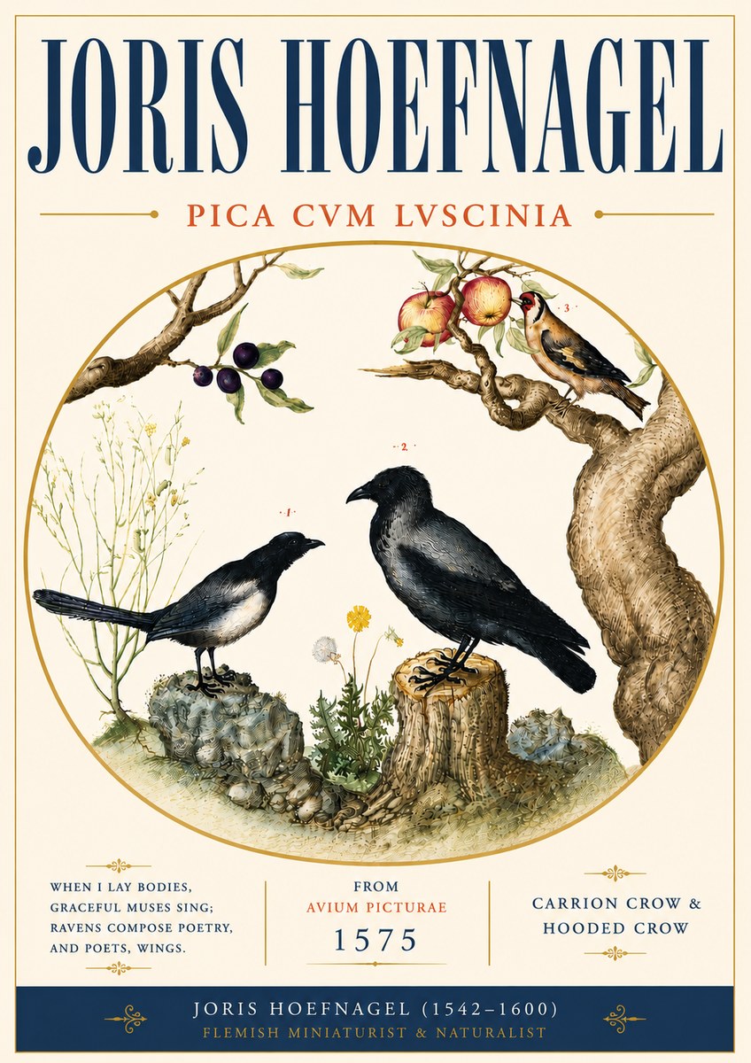 Joris Hoefnagel Carrion Crow & Hooded Crow No6 - Juliste