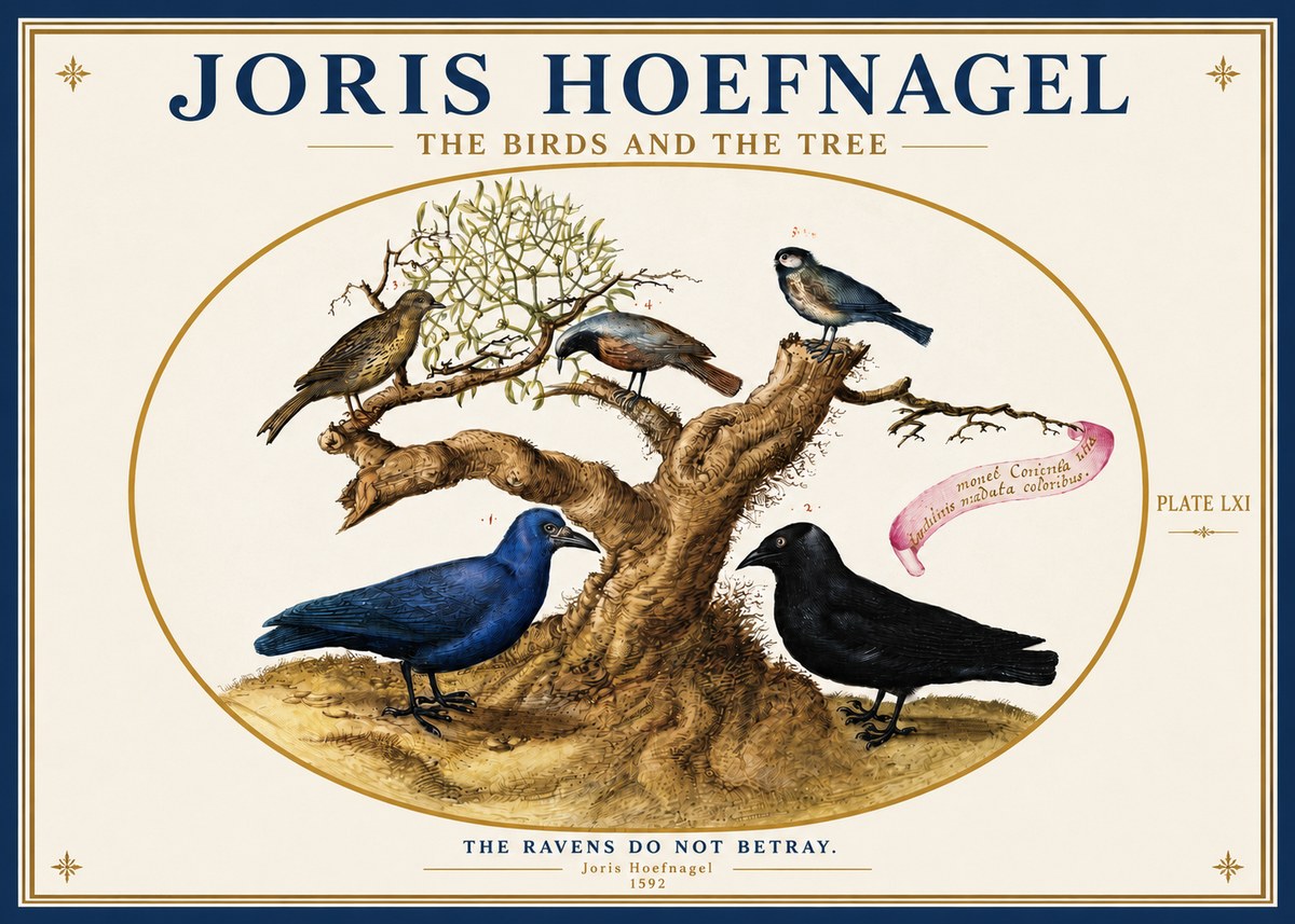 Joris Hoefnagel The Birds and the Tree No3 - Juliste