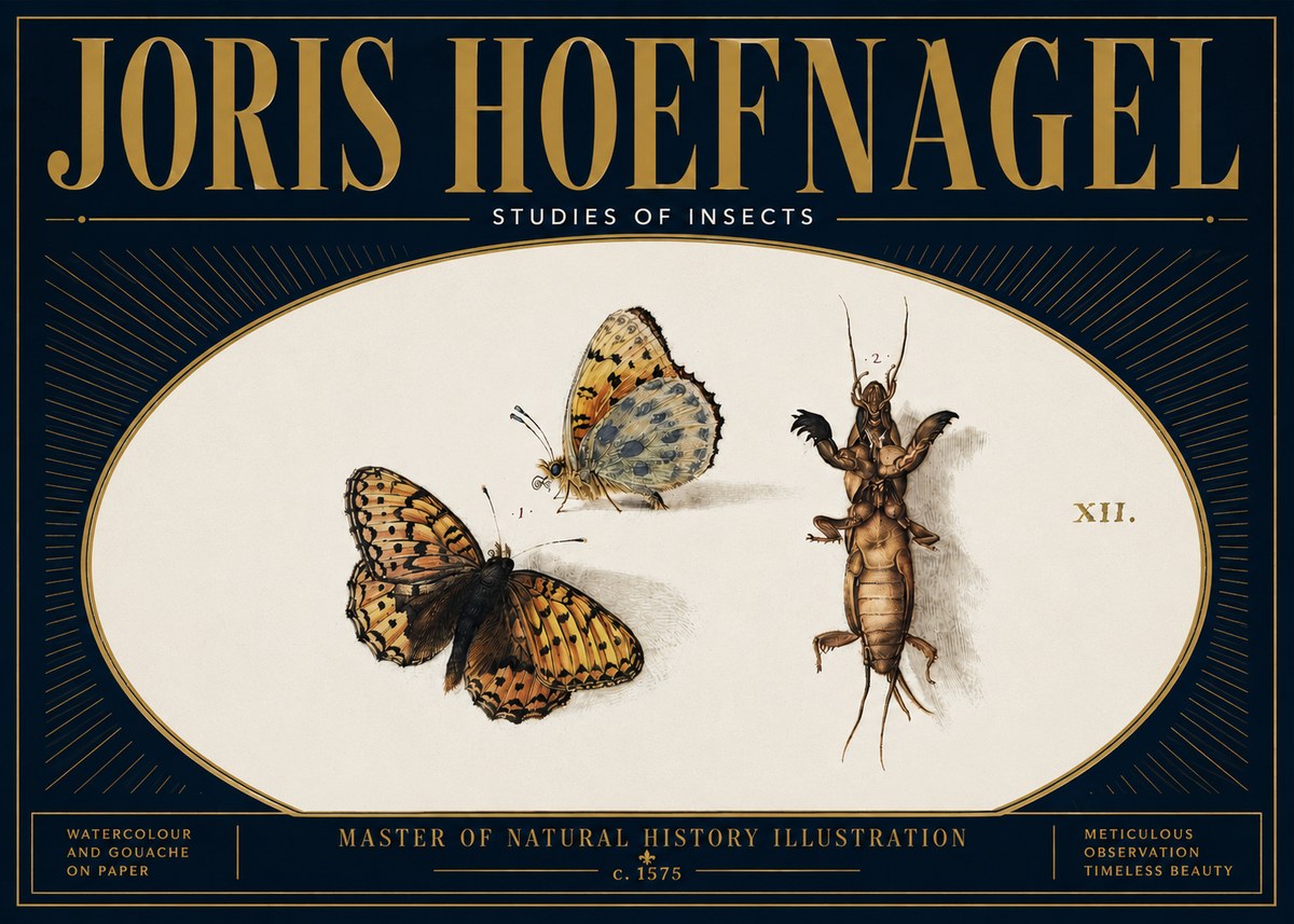 Joris Hoefnagel Studies of Insects Xii No6 - Juliste