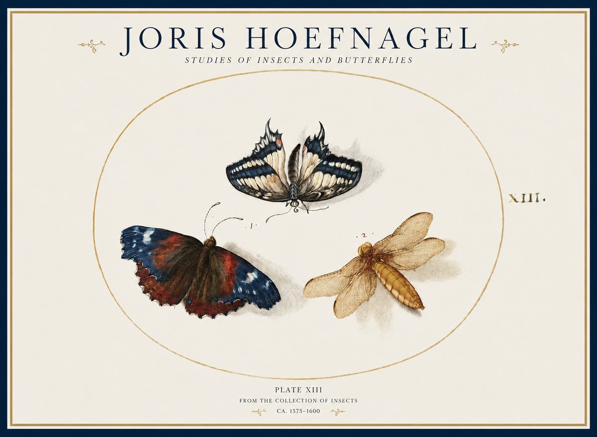 Joris Hoefnagel Studies of Insects - Plate Xiii No2 - Juliste