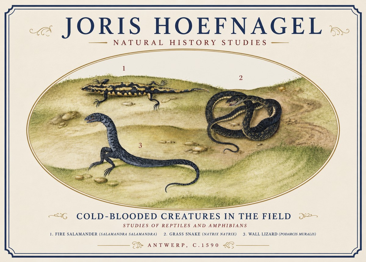 Joris Hoefnagel Cold-blooded Creatures in the Field No3 - Juliste