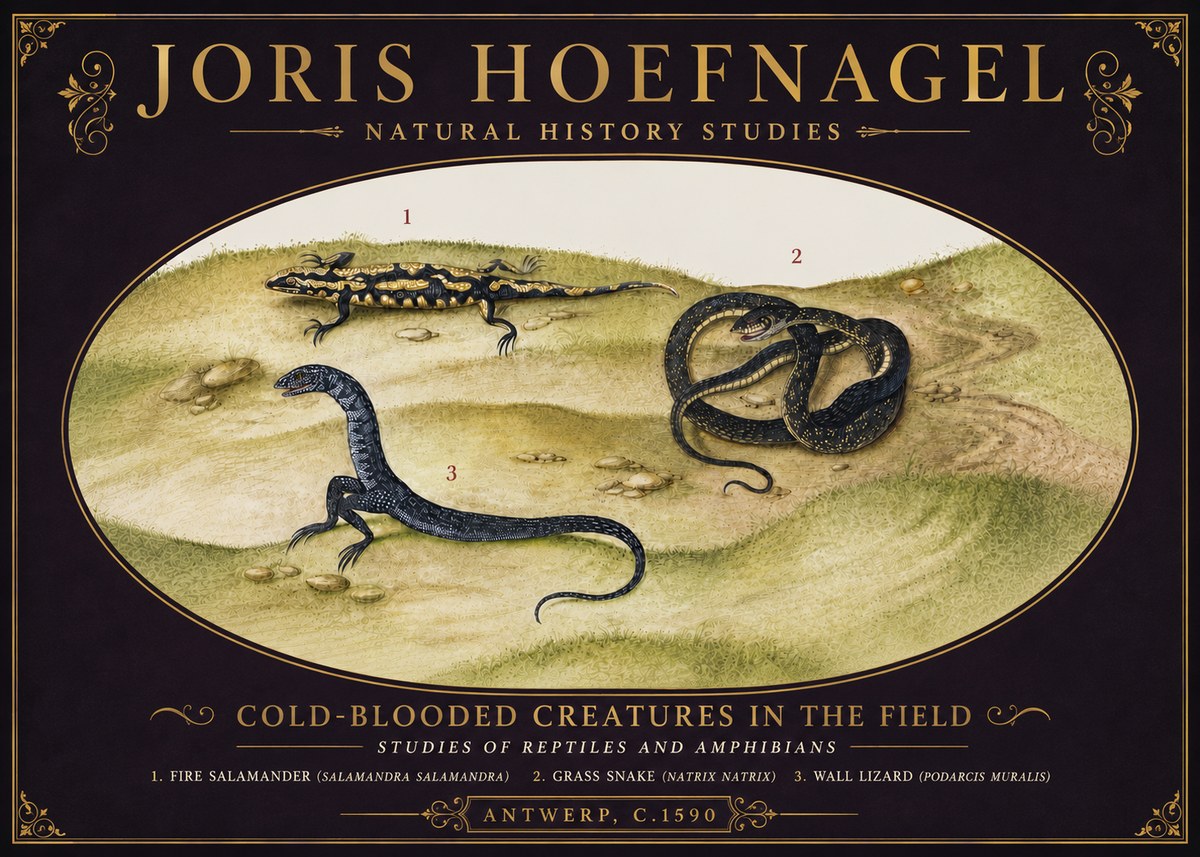 Joris Hoefnagel Cold-blooded Creatures in the Field No6 - Juliste