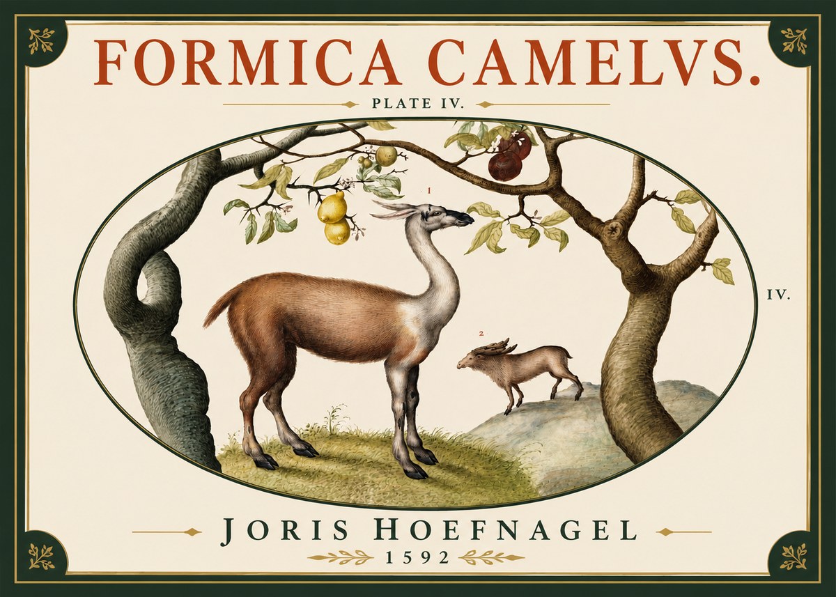 Joris Hoefnagel Formicamelus. No6 - Juliste