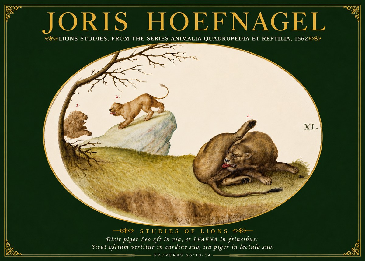 Joris Hoefnagel Lions Studies No5 - Juliste
